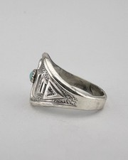 Vtg BELL TRADING POST Fred Harvey Era Sterling Silver Turquoise Thunderbird Ring - Additional view 7