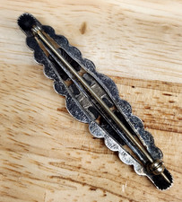 Fred Harvey Era Sterling Silver Brooch with Turquoise Cabochon, 2 5/8