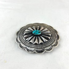 Fred Harvey Era Navajo Turquoise & Silver Concho Buckle - Additional view 5