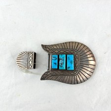 Fred Harvey Era Navajo Turquoise & Silver Ranger Buckle - Additional view 2