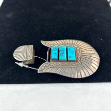 Fred Harvey Era Navajo Turquoise & Silver Ranger Buckle - Additional view 3