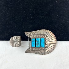 Fred Harvey Era Navajo Turquoise & Silver Ranger Buckle