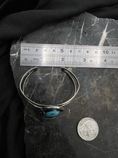 Vintage Navajo Sterling Silver Turquoise Native Cuff Bracelet 925 Fred Harvey - Additional view 6