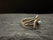 SZ 1.25 Vintage Sterling Silver Thunderbird Turquoise Fred Harvey Ring 925 - Additional view 7