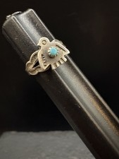 SZ 1.25 Vintage Sterling Silver Thunderbird Turquoise Fred Harvey Ring 925 - Additional view 10