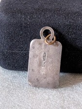 Navajo Sterling Turquoise Thunderbird Pendant Tag Fred Harvey Period - Additional view 2