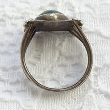 Vintage Fred Harvey Era Navajo Natural Spider Web Turquoise Ring Size 9 Sterling - Additional view 7
