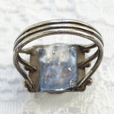 Vintage Fred Harvey Era Navajo Natural Spider Web Turquoise Ring Size 9 Sterling - Additional view 8