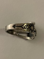 Vintage Fred Harvey Era Arrow Ring Green Turquoise Size 7.25 Sterling Silver - Additional view 6