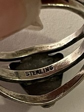 Vintage Fred Harvey Era Arrow Ring Green Turquoise Size 7.25 Sterling Silver - Additional view 7