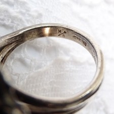 Old Navajo Fred Harvey Era Oval Turquoise Ring Size 8 Handmade Sterling Silver - Additional view 8