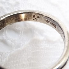 Old Navajo Fred Harvey Era Oval Turquoise Ring Size 8 Handmade Sterling Silver - Additional view 9