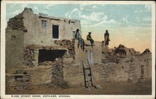 Hopiland Arizona street scene Indians Fred Harvey RPO 1920 to Lake Placid NY PC