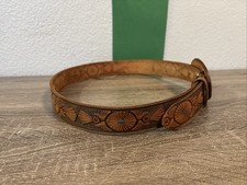 Vintage Chambers Fred Harvey Tooled Leather Belt & Buckle Steerhide Size 36 - Additional view 1