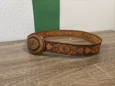 Vintage Chambers Fred Harvey Tooled Leather Belt & Buckle Steerhide Size 36 - Additional view 4