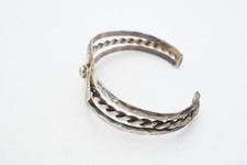 Vtg Fred Harvey Ear Navajo Sterling Silver Turquoise Thunderbird Bracelet 6.25