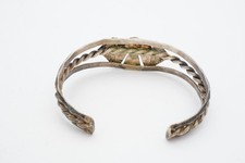 Vtg Fred Harvey Ear Navajo Sterling Silver Turquoise Thunderbird Bracelet 6.25