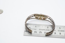 Vtg Fred Harvey Ear Navajo Sterling Silver Turquoise Thunderbird Bracelet 6.25