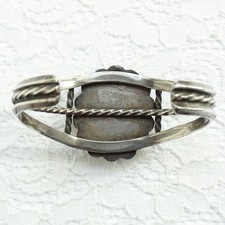 Vint 1940s Navajo Cuff Bracelet Fred Harvey Era Petrified Wood Native American - Additional view 5