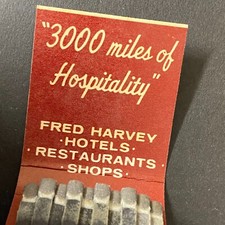 Fred Harvey Restaurants Hotels c1960's-73 Near Full (-1) Matchbook - Additional view 2