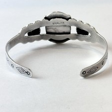 Vintage Navajo Fred Harvey Era Turquoise Sterling Silver Small 5in Cuff Bracelet - Additional view 2