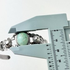 Vintage Navajo Fred Harvey Era Turquoise Sterling Silver Small 5in Cuff Bracelet - Additional view 7