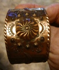 **OLD NATIVE AMERICAN NAVAJO FRED HARVEY ERA COPPER CUFF REALLY FINE!!*** - Additional view 3
