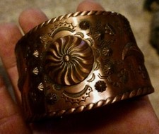 **OLD NATIVE AMERICAN NAVAJO FRED HARVEY ERA COPPER CUFF REALLY FINE!!***