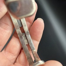 VTG FRED HARVEY ERA GREEN TURQUOISE THUNDERBIRD STERLING SILVER CUFF BRACELET - Additional view 10