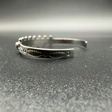 VTG FRED HARVEY ERA TURQUOISE ZUNI SNAKE EYE STERLING CUFF BRACELET SMALL 5 3/8” - Additional view 2