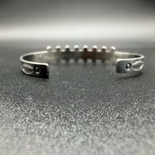 VTG FRED HARVEY ERA TURQUOISE ZUNI SNAKE EYE STERLING CUFF BRACELET SMALL 5 3/8” - Additional view 5