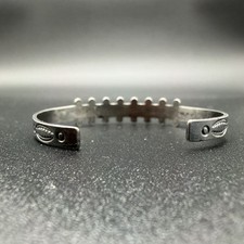 VTG FRED HARVEY ERA TURQUOISE ZUNI SNAKE EYE STERLING CUFF BRACELET SMALL 5 3/8” - Additional view 7
