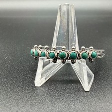 VTG FRED HARVEY ERA TURQUOISE ZUNI SNAKE EYE STERLING CUFF BRACELET SMALL 5 3/8” - Additional view 9