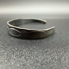 VTG FRED HARVEY ERA TURQUOISE STERLING CUFF BRACELET BABY/ CHILD Small 5 1/8” - Additional view 4