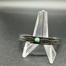 VTG FRED HARVEY ERA TURQUOISE STERLING CUFF BRACELET BABY/ CHILD Small 5 1/8” - Additional view 9