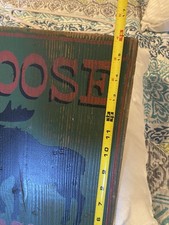 VINTAGE MOOSE CROSSING YELLOWSTONE NATIONAL PARK WOODEN PLAQUE SIGN Fred Harvey - Additional view 4