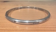 Vintage Coin Silver Stamped Pattern Bangle Bracelet - Fred Harvey Era - Additional view 1