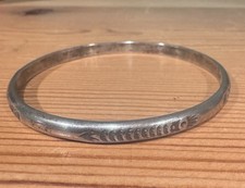 Vintage Coin Silver Stamped Pattern Bangle Bracelet - Fred Harvey Era - Additional view 2