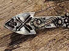 HURRY! Fred Harvey Era Coin Silver Thunderbird Arrow Tribal Brooch Pin Pendant - Additional view 1