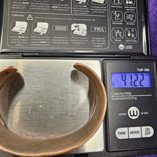 Vintage Heavy 41g Copper Sterling Silver Cuff Bracelet Fred Harvey Era 7.25