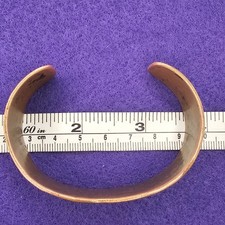 Vintage Heavy 41g Copper Sterling Silver Cuff Bracelet Fred Harvey Era 7.25