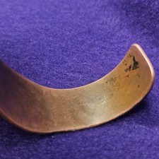 Vintage Heavy 41g Copper Sterling Silver Cuff Bracelet Fred Harvey Era 7.25