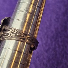 Vintage Fred Harvey Era Sterling Silver Green Turquoise Ring Size 5 Triple Shank - Additional view 15