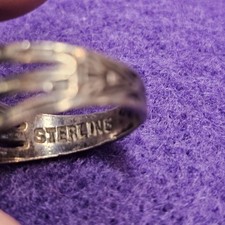 Vintage Fred Harvey Era Sterling Silver Green Turquoise Ring Size 5 Triple Shank - Additional view 17