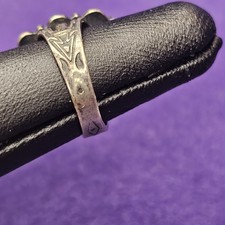 Vintage Fred Harvey Era Sterling Silver Green Turquoise Ring Size 5 Triple Shank - Additional view 6