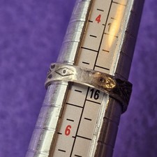 Vintage Fred Harvey Era Sterling Silver Green Turquoise Ring Size 5 Triple Shank - Additional view 10