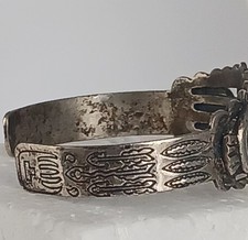 Fred Harvey Era Sterling Silver Cuff Bracelet Turquoise naja paws Arrows 25.7 g - Additional view 2