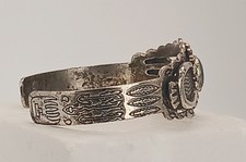 Fred Harvey Era Sterling Silver Cuff Bracelet Turquoise naja paws Arrows 25.7 g - Additional view 5