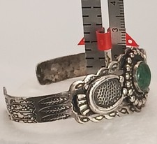 Fred Harvey Era Sterling Silver Cuff Bracelet Turquoise naja paws Arrows 25.7 g - Additional view 8