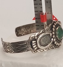 Fred Harvey Era Sterling Silver Cuff Bracelet Turquoise naja paws Arrows 25.7 g - Additional view 9